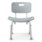 Medline Aluminum Shower Chair with Back – Adjustable Height, Non-Slip Feet